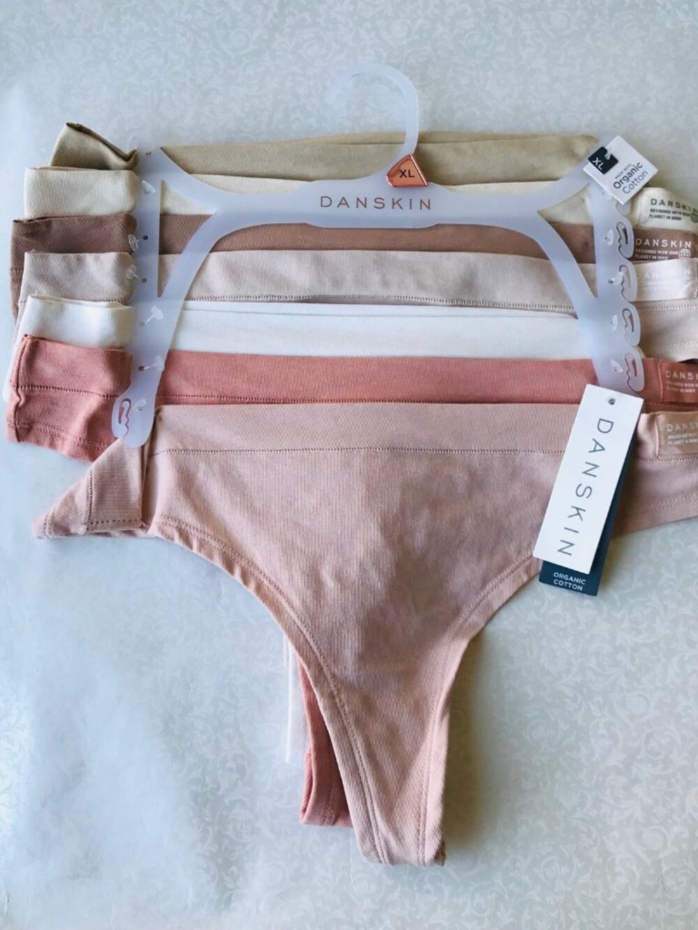 Danskin Intimates Organic Cotton Thong Panties , 7 set, Size : XL